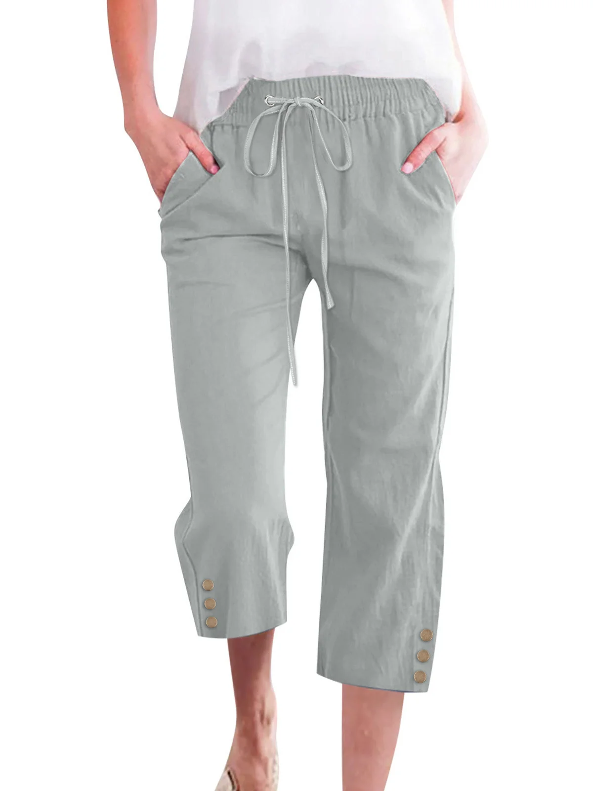 Pocket Stitching Casual Pants
