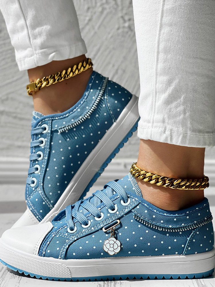 All Season Fabric Polka Dots Casual Skate Shoes