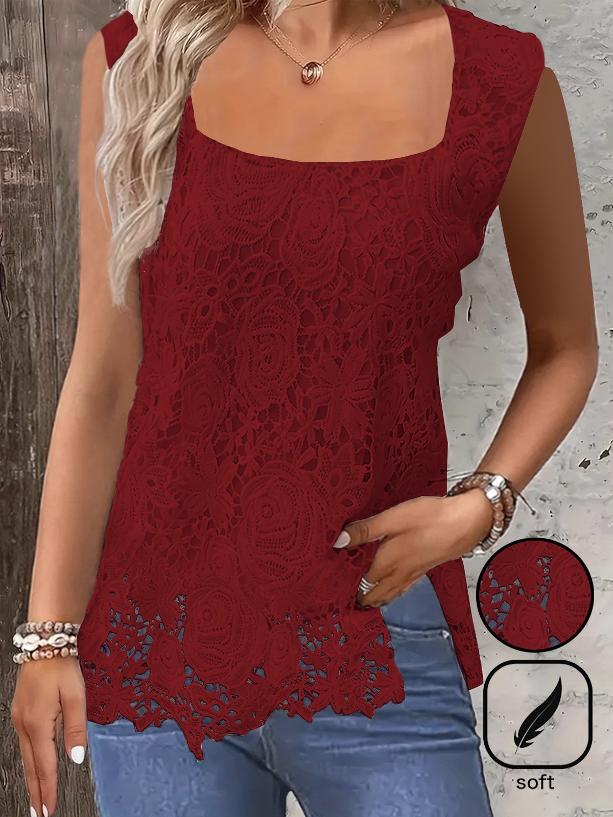 Lace Casual Tank Top