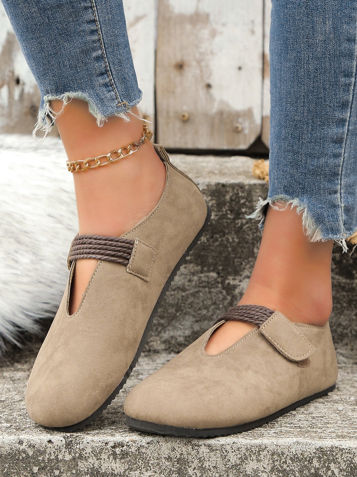 All Season Plain Faux Suede Shallow Shoes