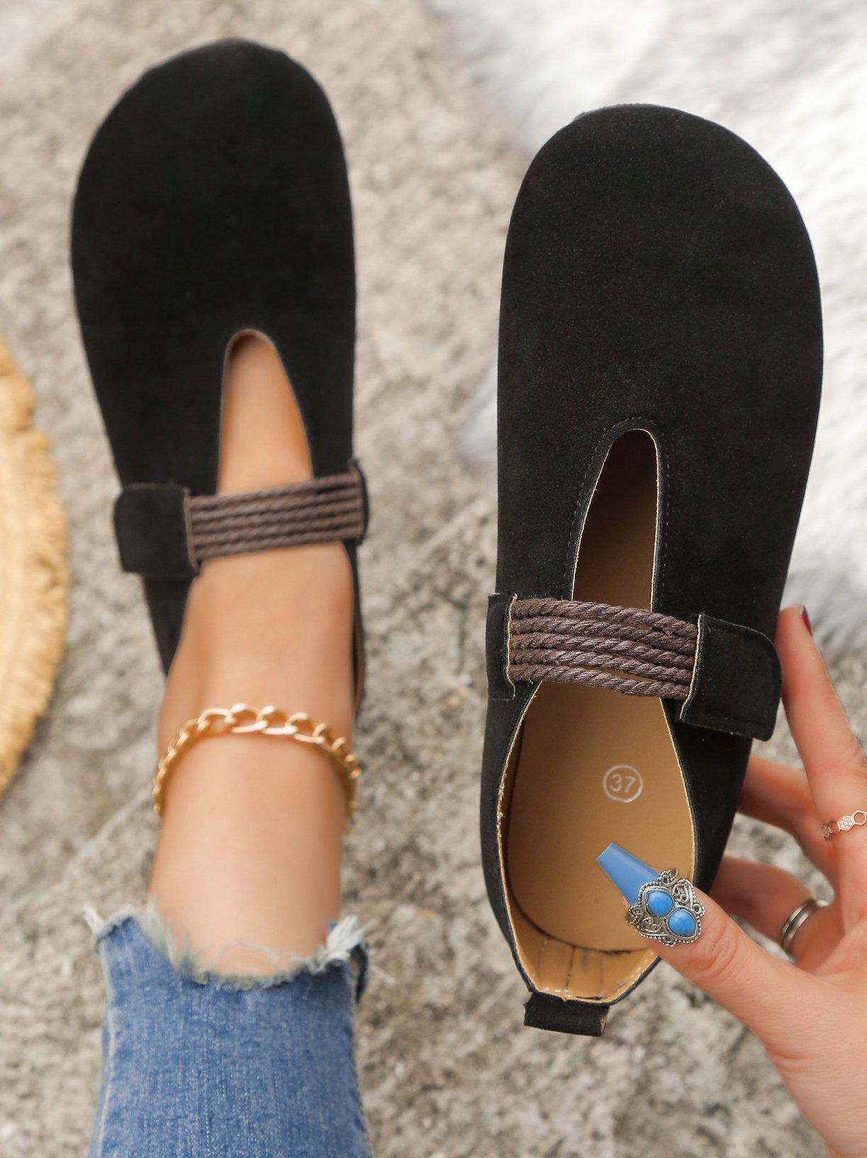 All Season Plain Faux Suede Shallow Shoes