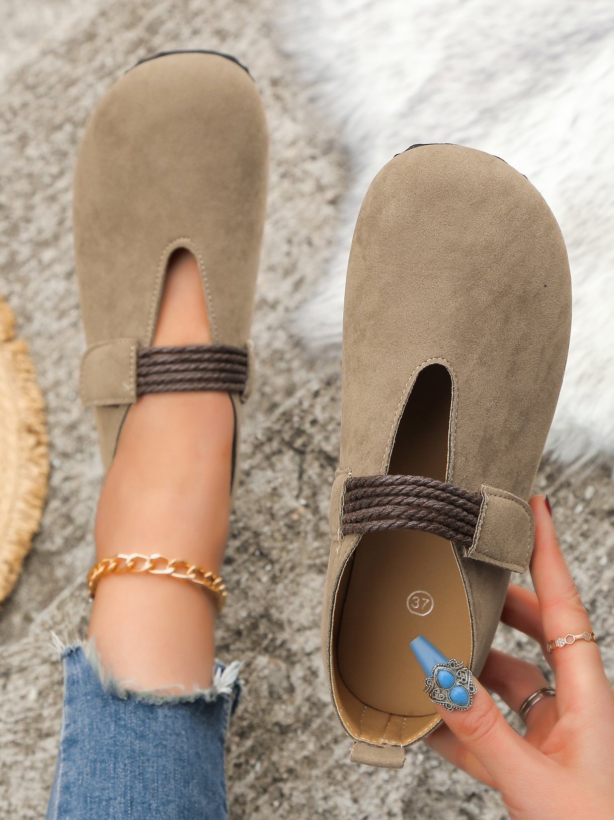 All Season Plain Faux Suede Shallow Shoes