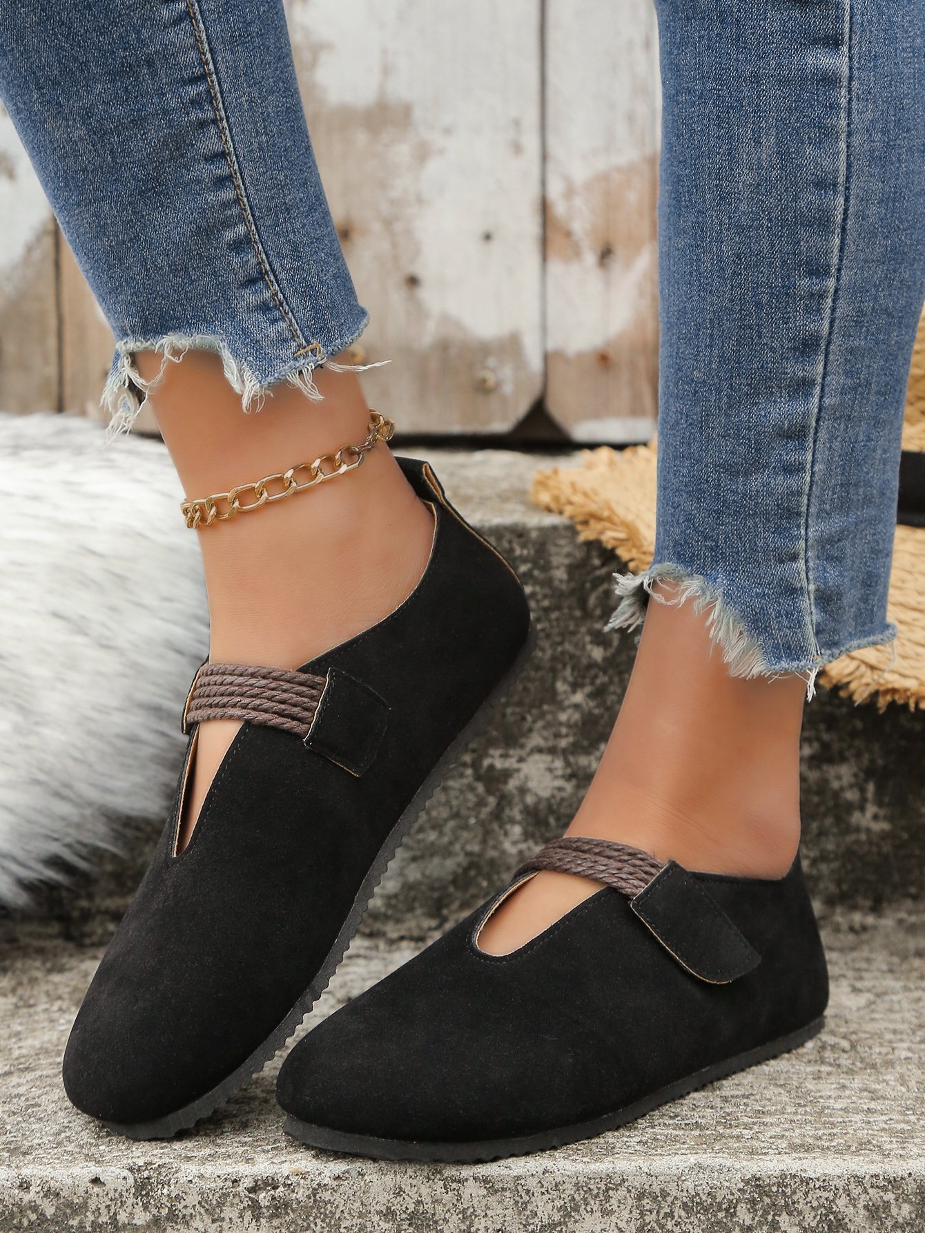 All Season Plain Faux Suede Shallow Shoes