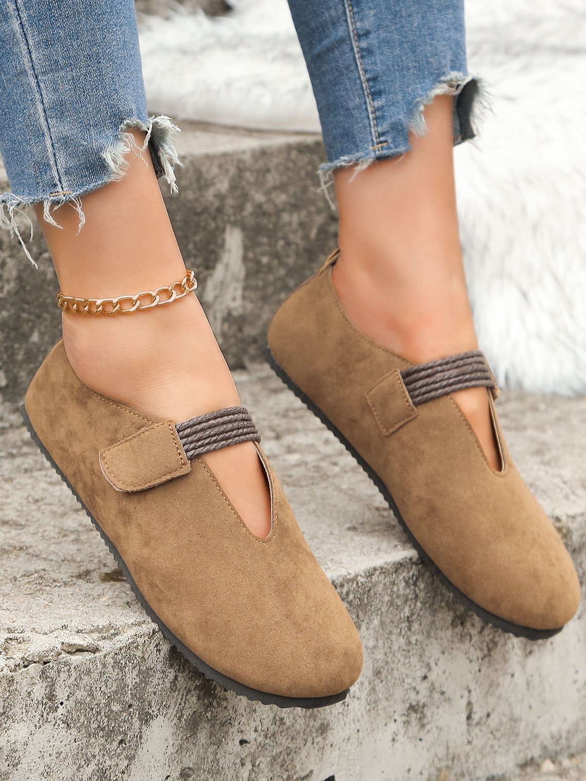 All Season Plain Faux Suede Shallow Shoes