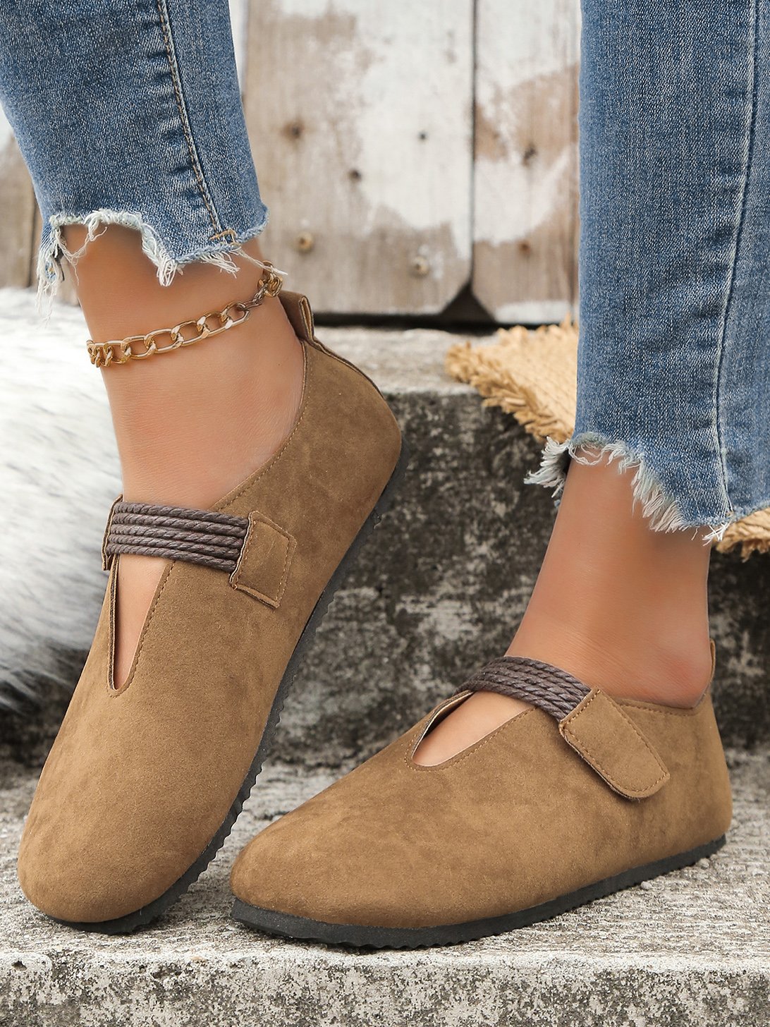 All Season Plain Faux Suede Shallow Shoes