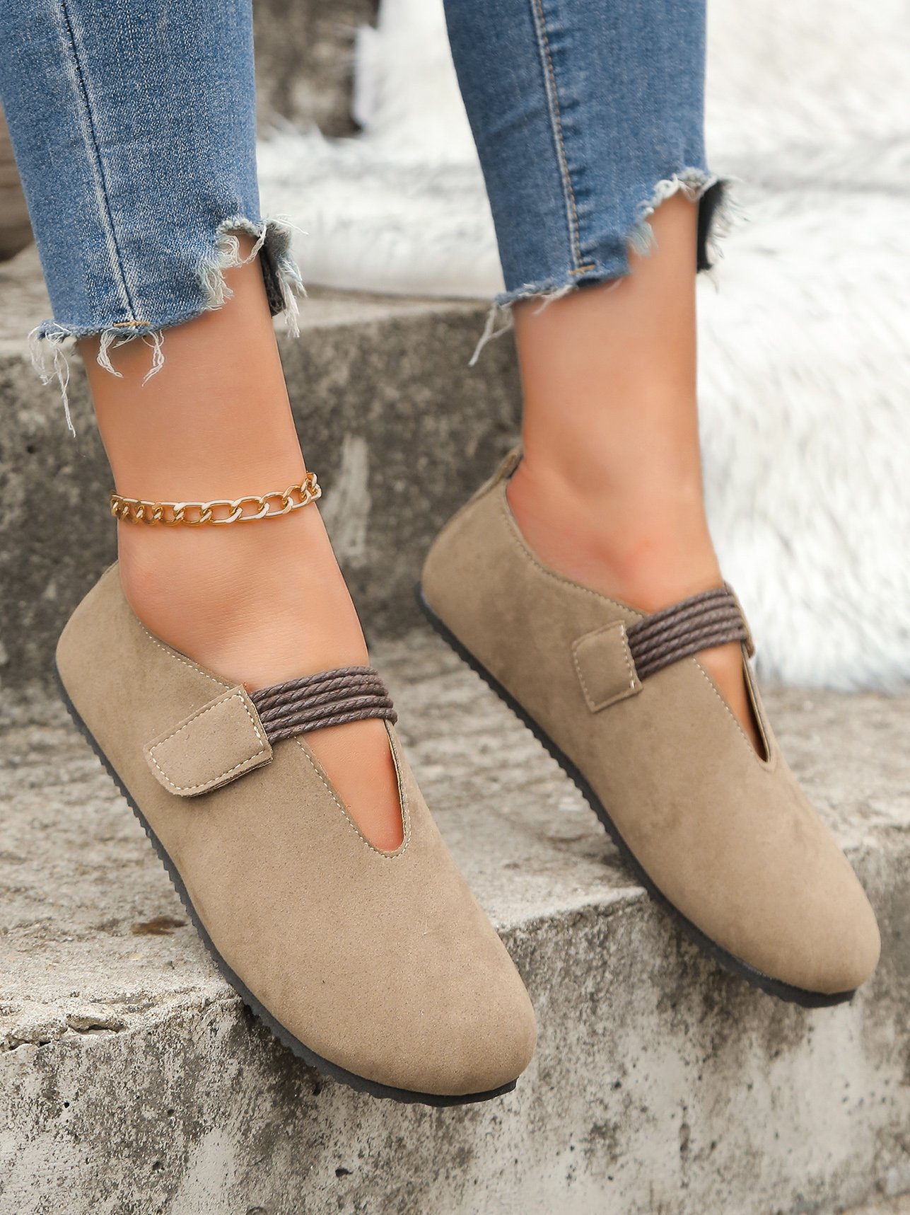 All Season Plain Faux Suede Shallow Shoes