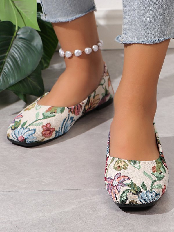 All Season Floral Casual Fabric Shallow Shoes