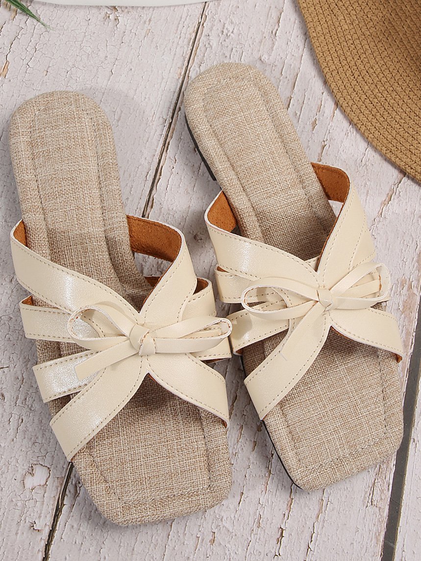 Summer Plain Casual Pu Slide Sandals