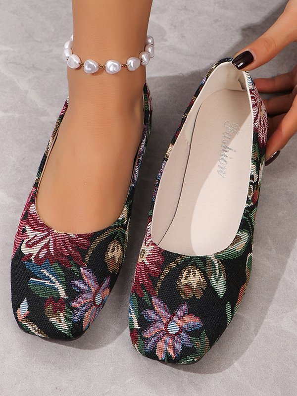 All Season Floral Casual Fabric Shallow Shoes