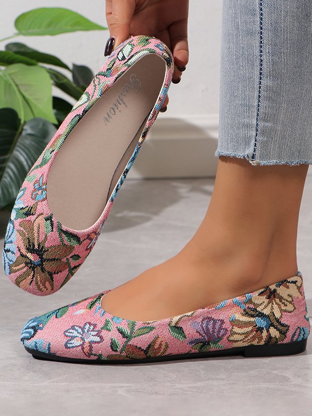 All Season Floral Casual Fabric Shallow Shoes