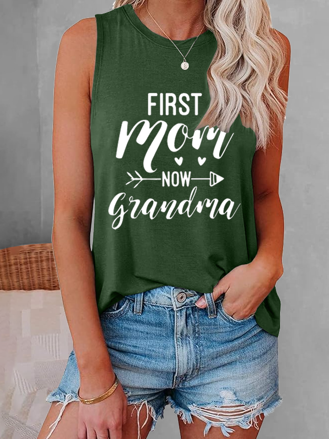 First Mom Now Grandma Casual Tank Top