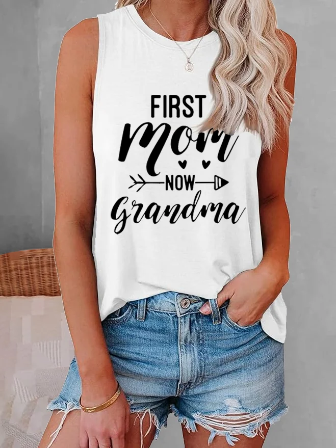 First Mom Now Grandma Casual Tank Top