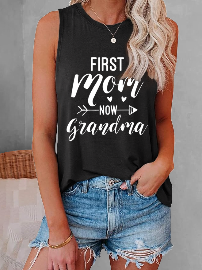 First Mom Now Grandma Casual Tank Top