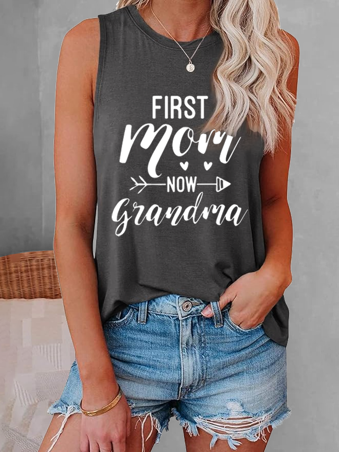 First Mom Now Grandma Casual Tank Top