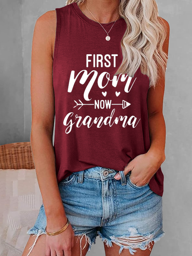 First Mom Now Grandma Casual Tank Top