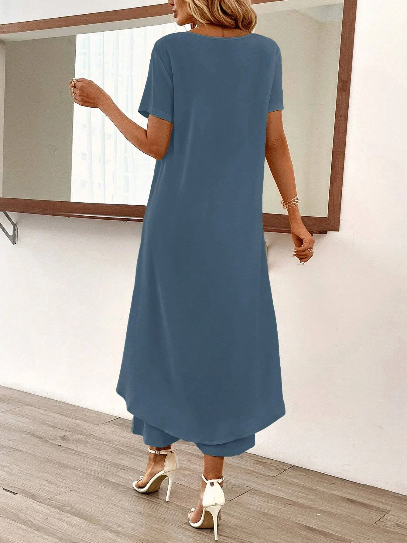 Casual Cotton And Linen Plain Loose Two-Piece Set