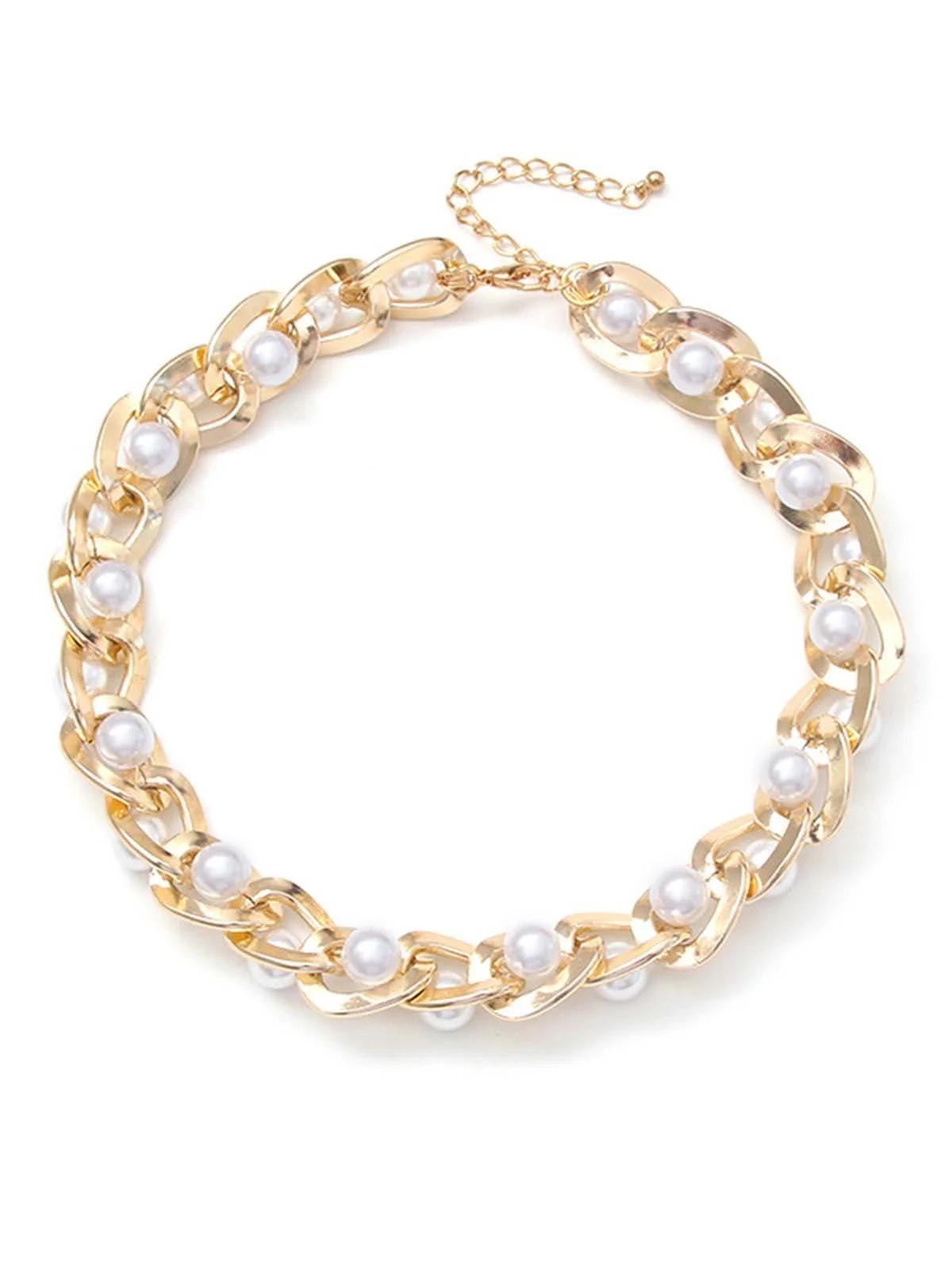 Elegant Imitation Pearl Chain Necklace