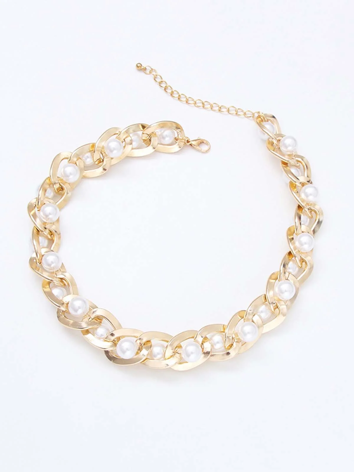 Elegant Imitation Pearl Chain Necklace