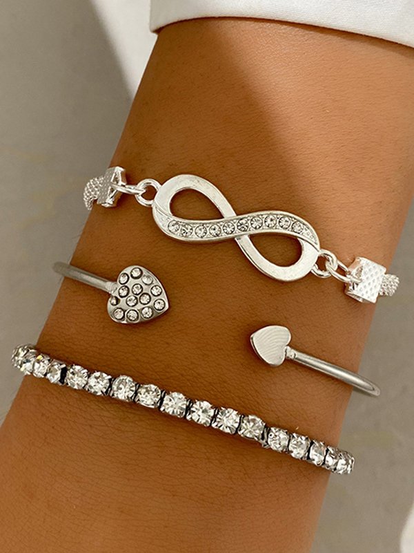 Creative retro 3-piece metal bracelet set