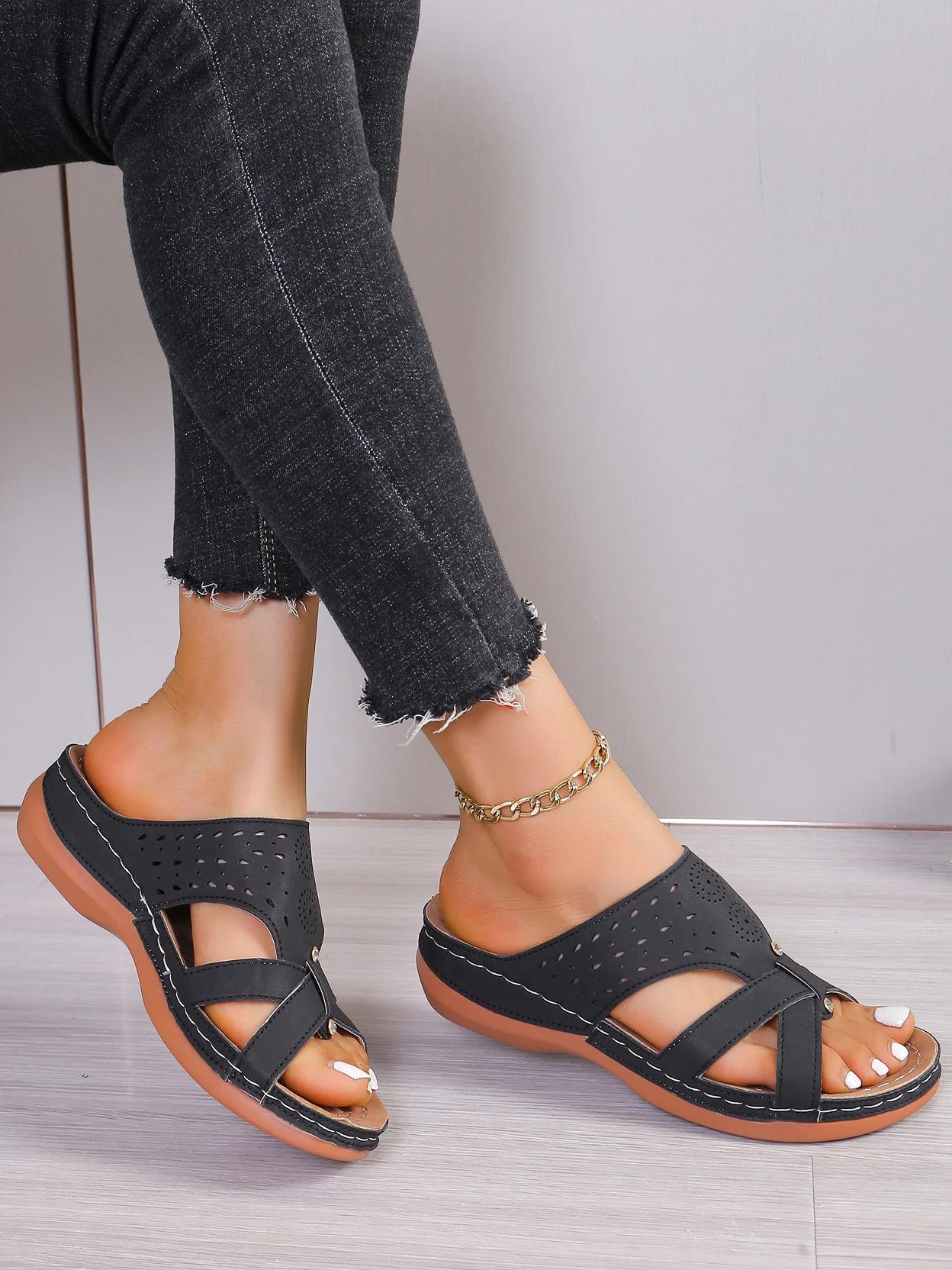 Plain Summer Slide Sandals