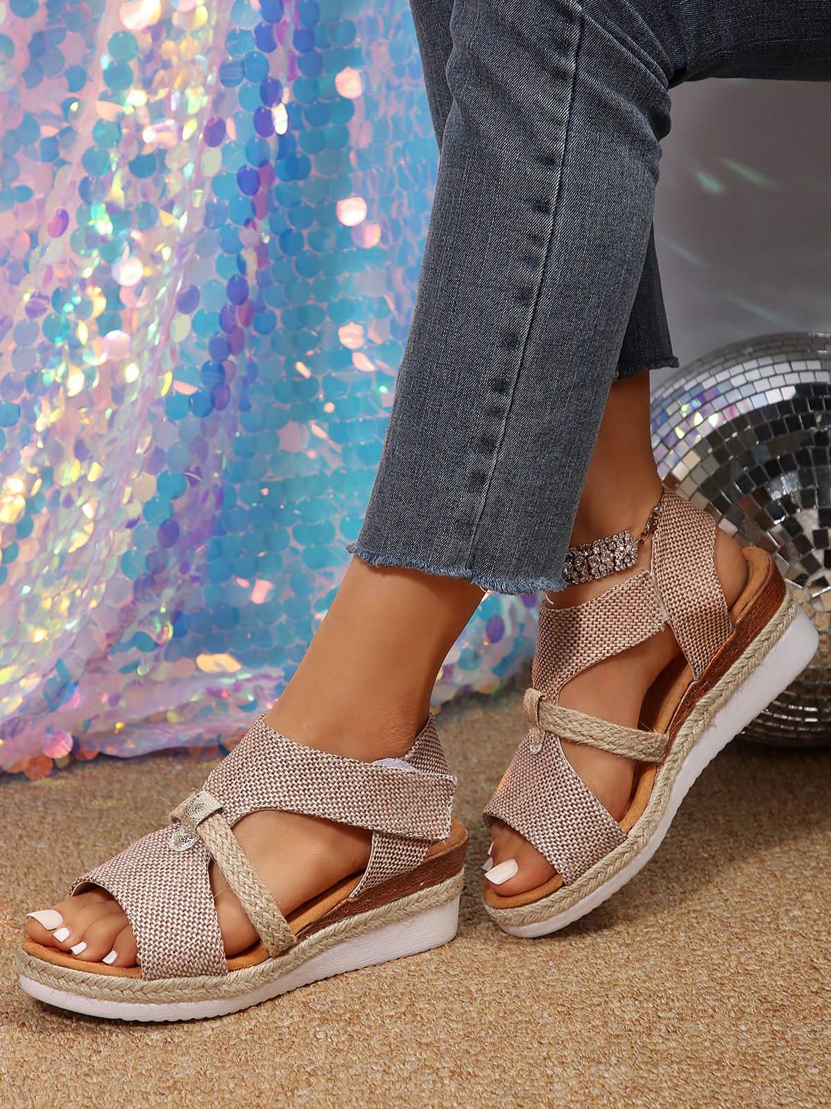 Leather Wedge Heel Summer Casual Sandal