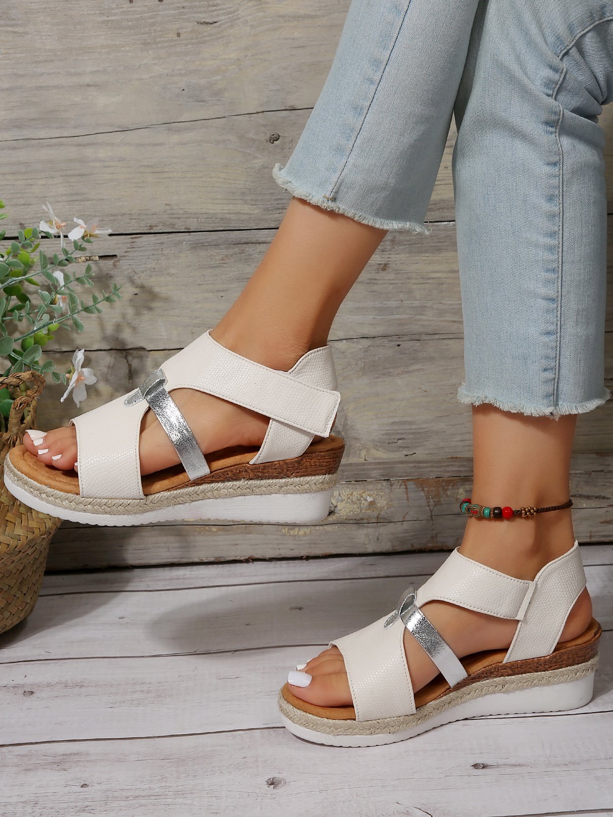 Leather Wedge Heel Summer Casual Sandal