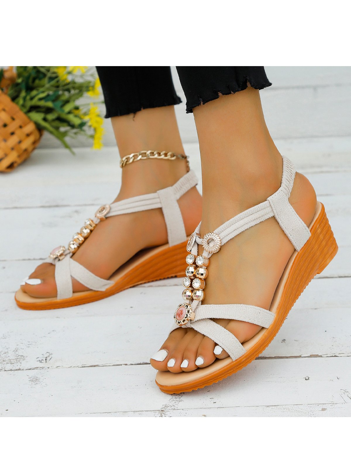 Wedge Heel Summer Plain Sandal