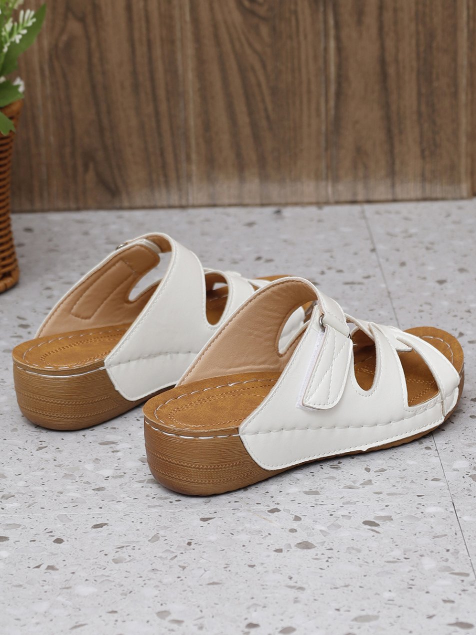 Wedge Heel Pu Casual Summer Slide Sandals