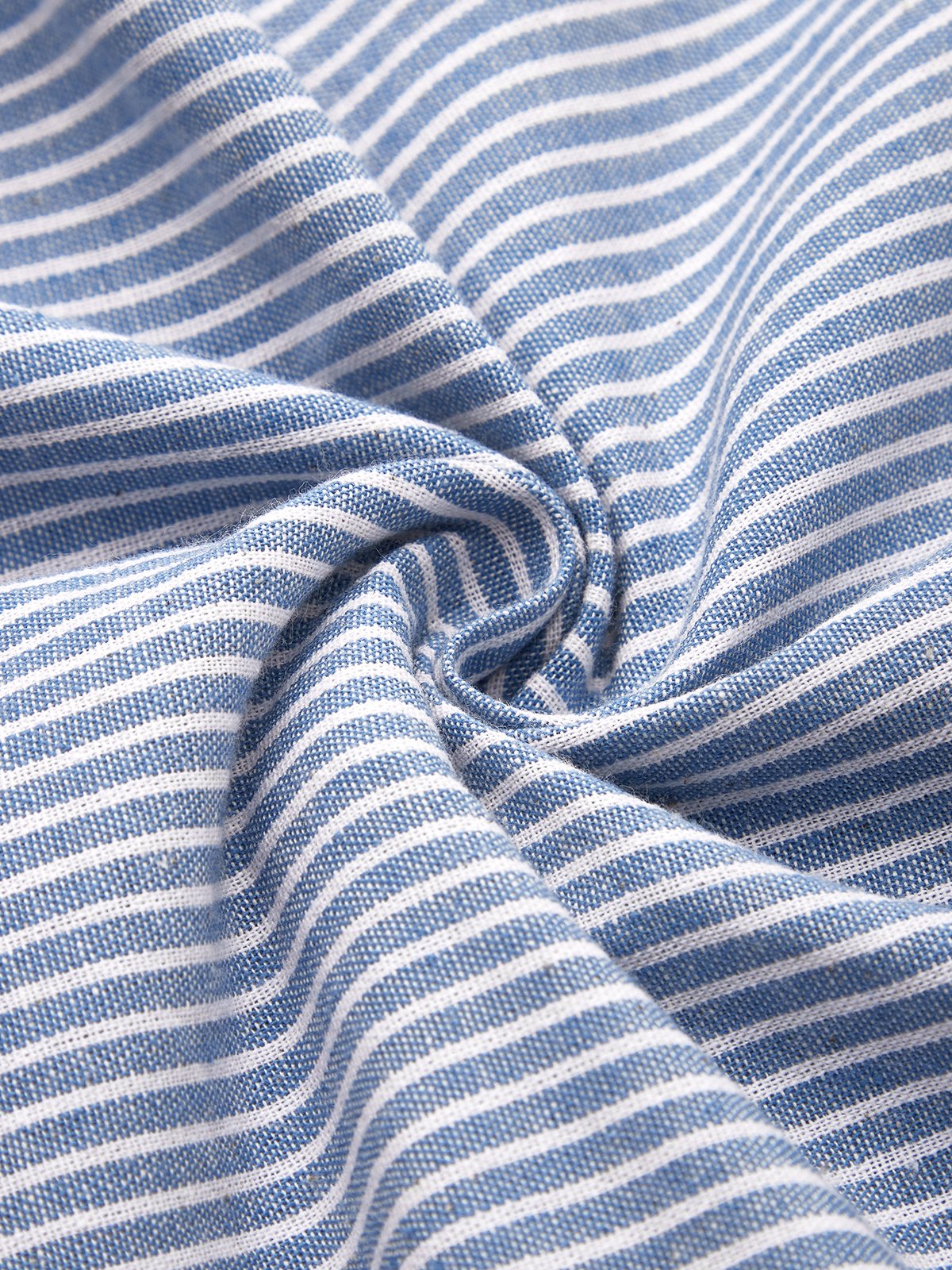 Cotton Casual Striped Dress With No