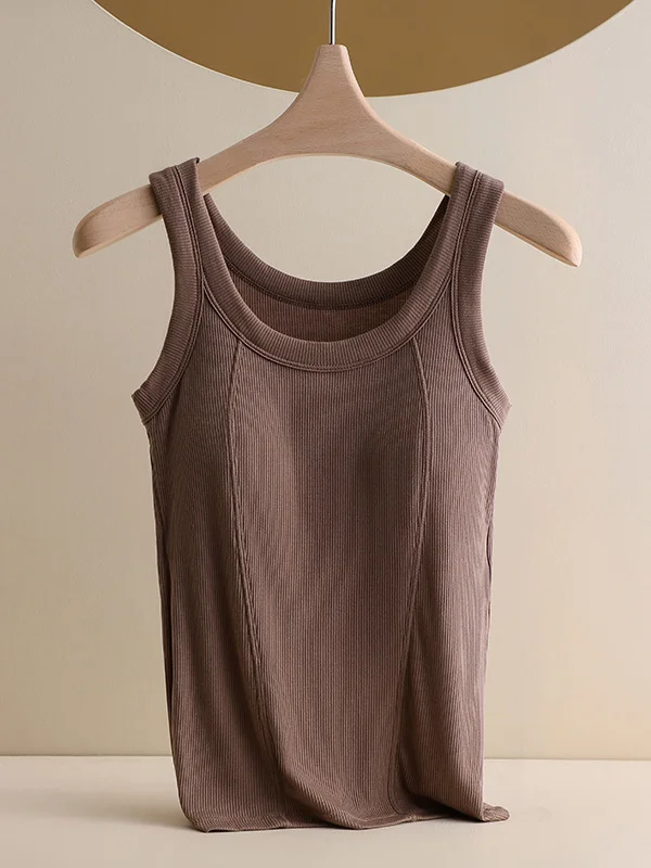 Regular Fit Casual Plain Tank Top