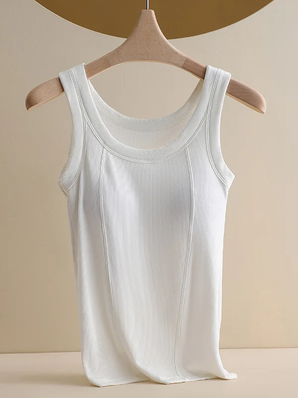 Regular Fit Casual Plain Tank Top