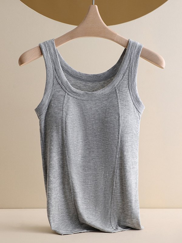 Regular Fit Casual Plain Tank Top