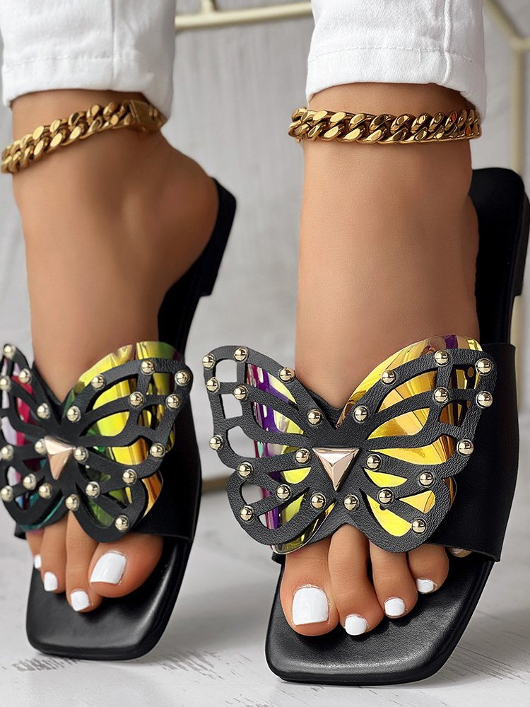 Casual Summer Butterfly Slide Sandals