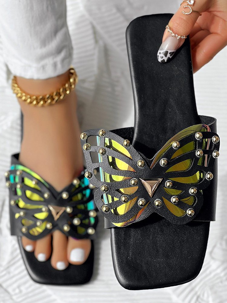 Casual Summer Butterfly Slide Sandals