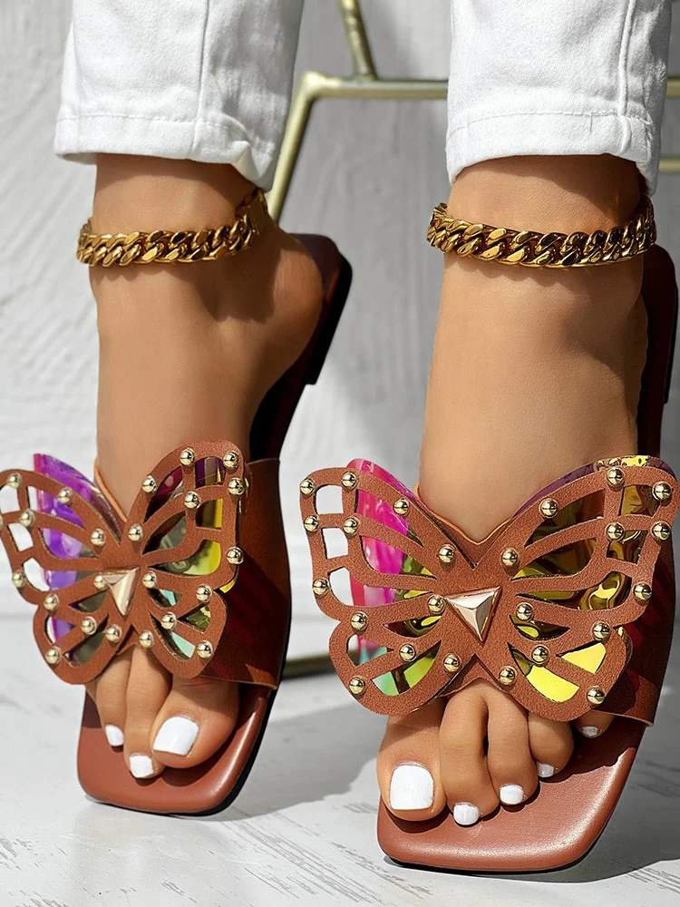 Casual Summer Butterfly Slide Sandals