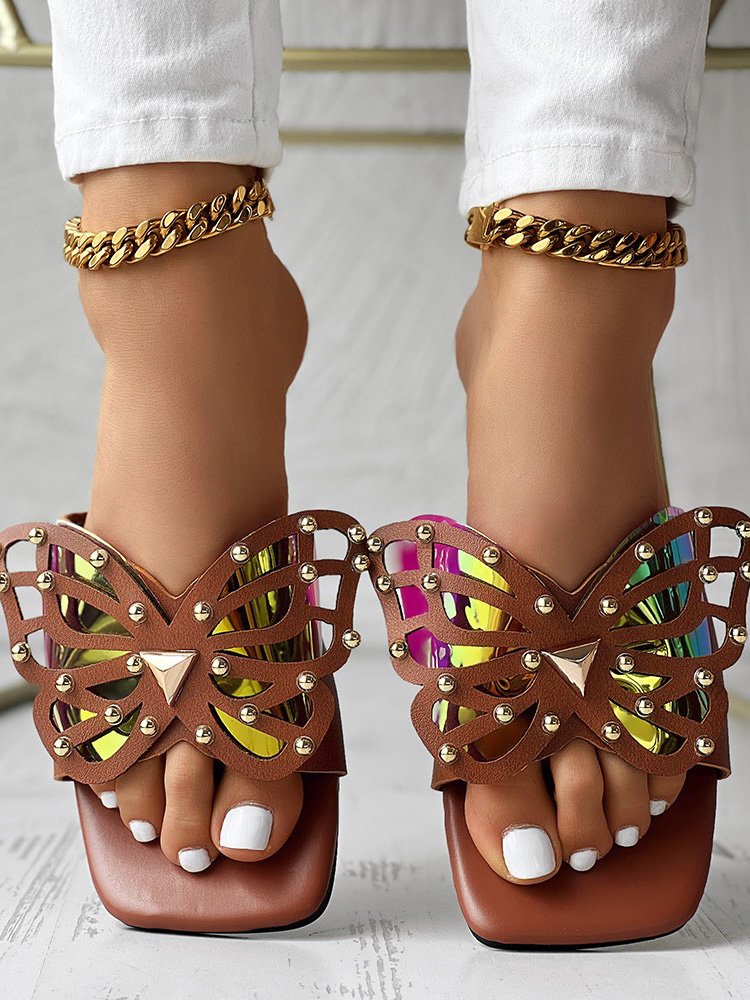 Casual Summer Butterfly Slide Sandals