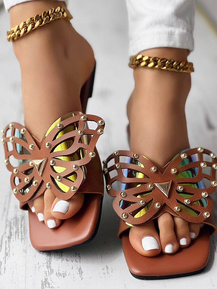 Casual Summer Butterfly Slide Sandals