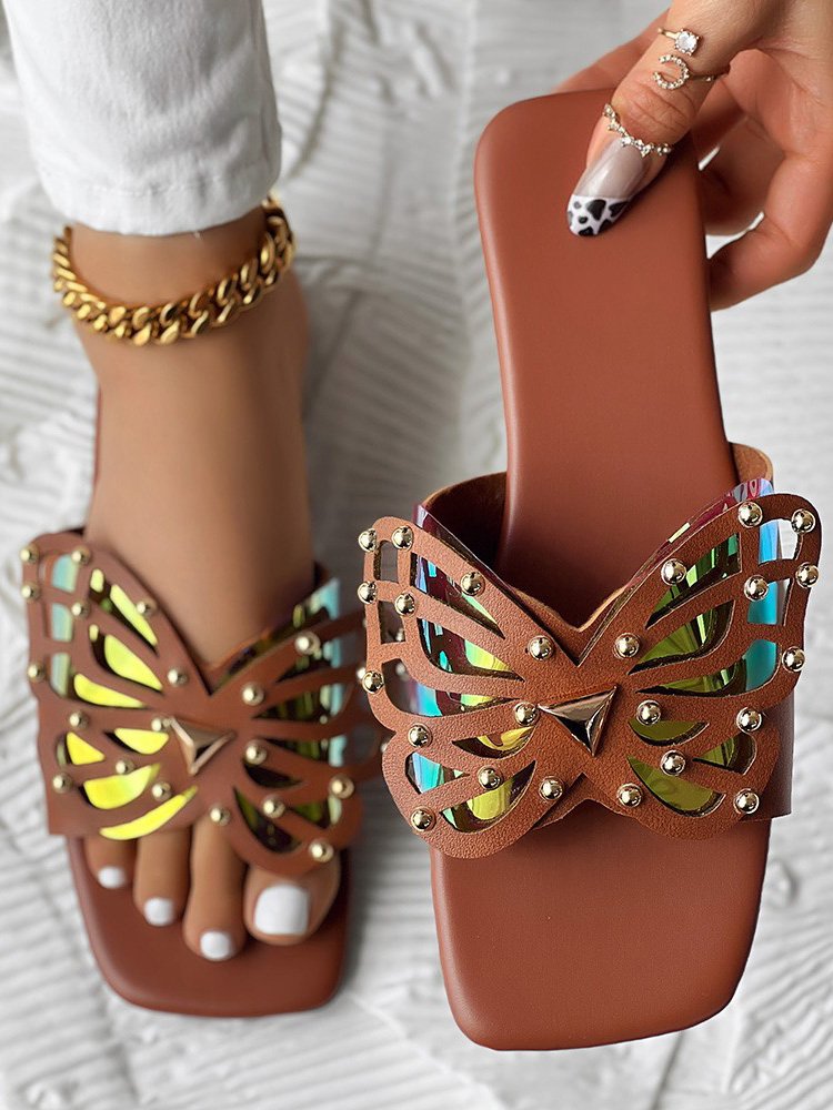 Casual Summer Butterfly Slide Sandals