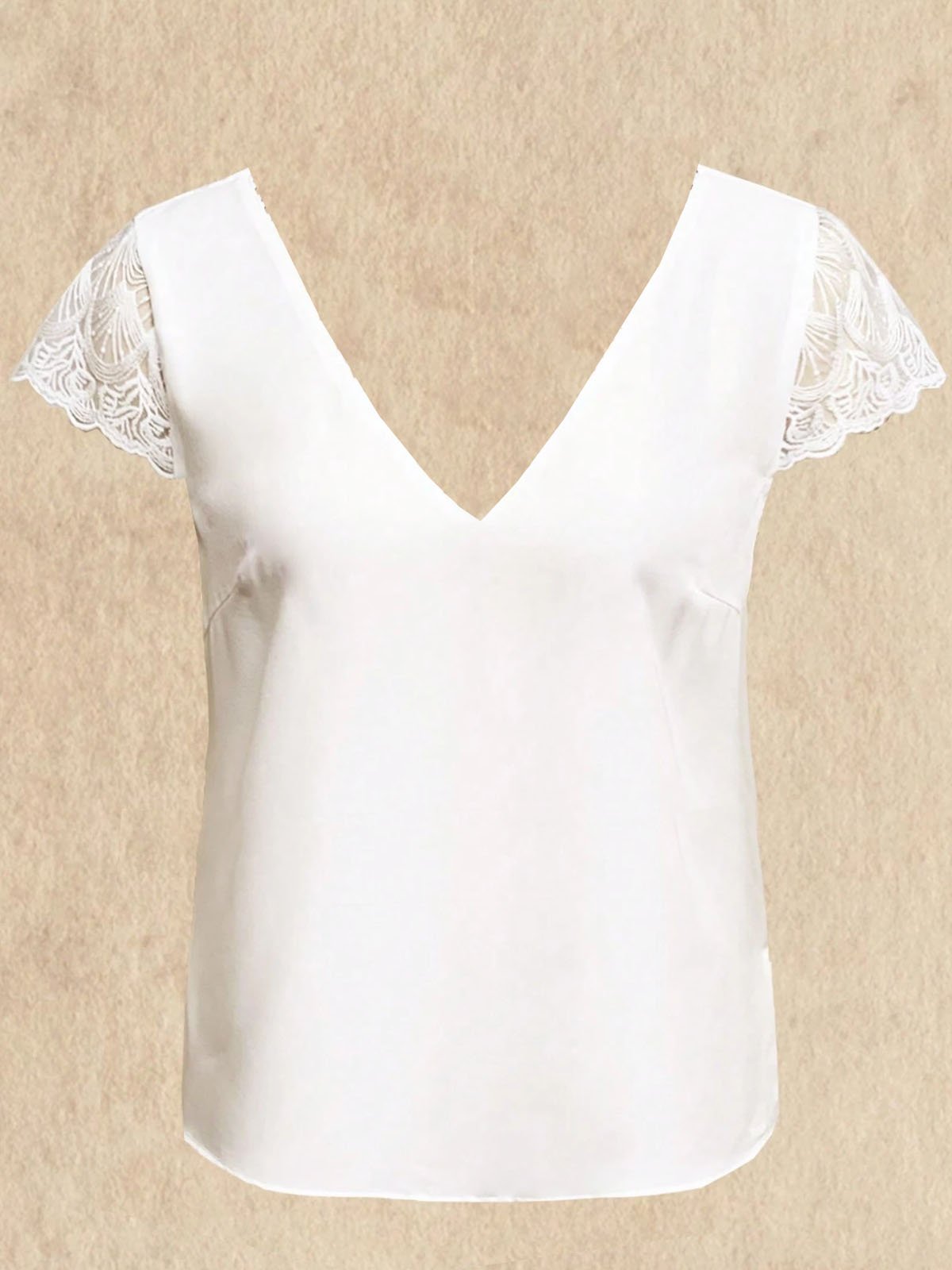 Women Lace Backless DesignSummer White Top