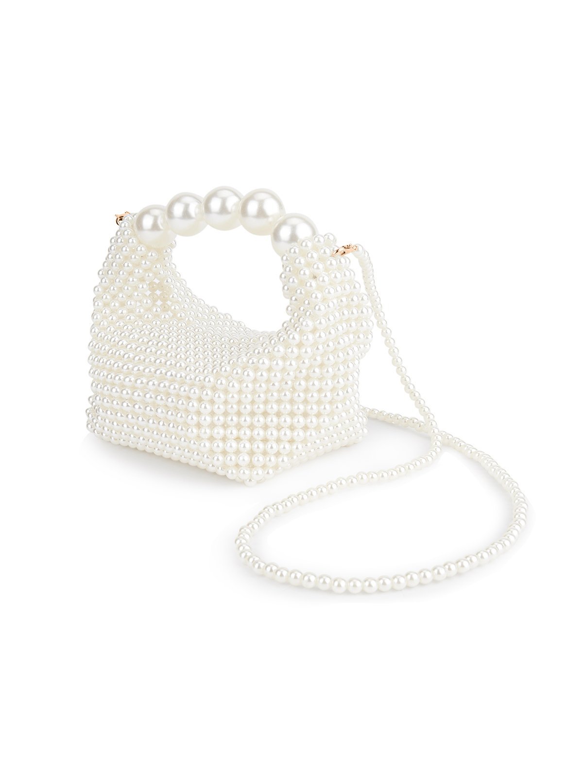 Elegant Imitation Pearls Evening Handbag Beaded Clutch Bag For Wedding Party