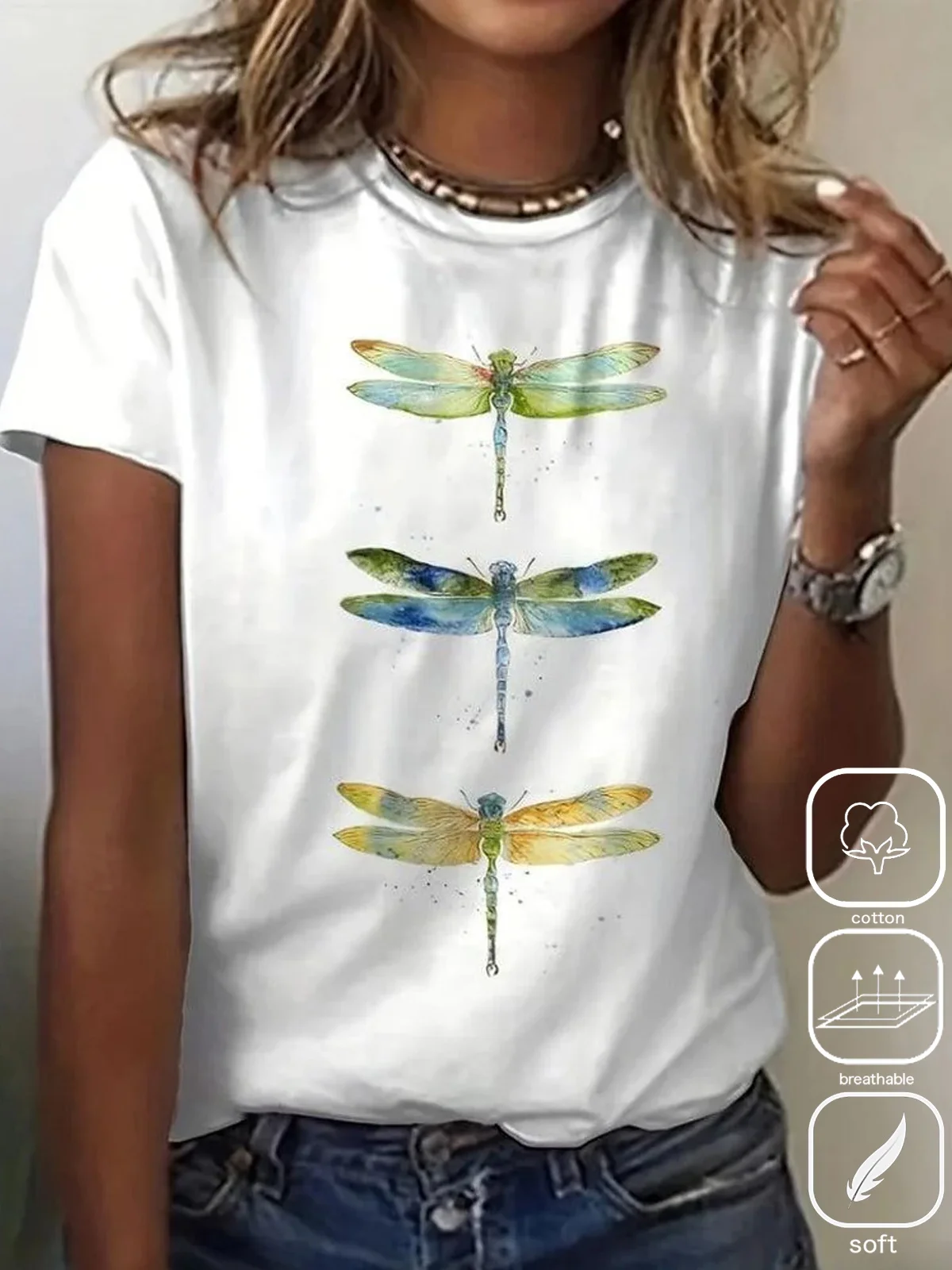 Casual Cotton Dragonfly T-Shirt