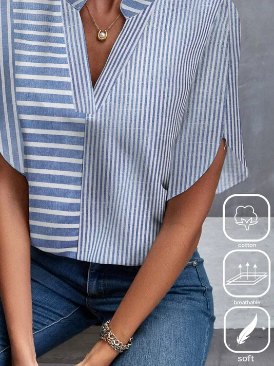 Casual Striped Loose Cotton Shirt