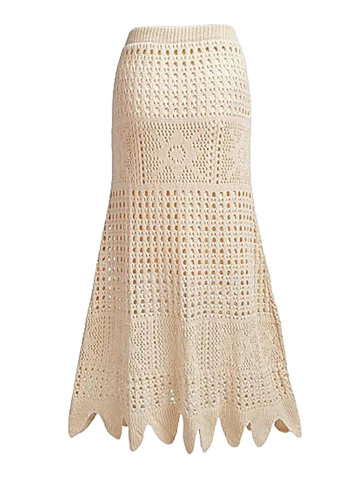  A-Line Bohemia Casual Plain Skirt With No Belt