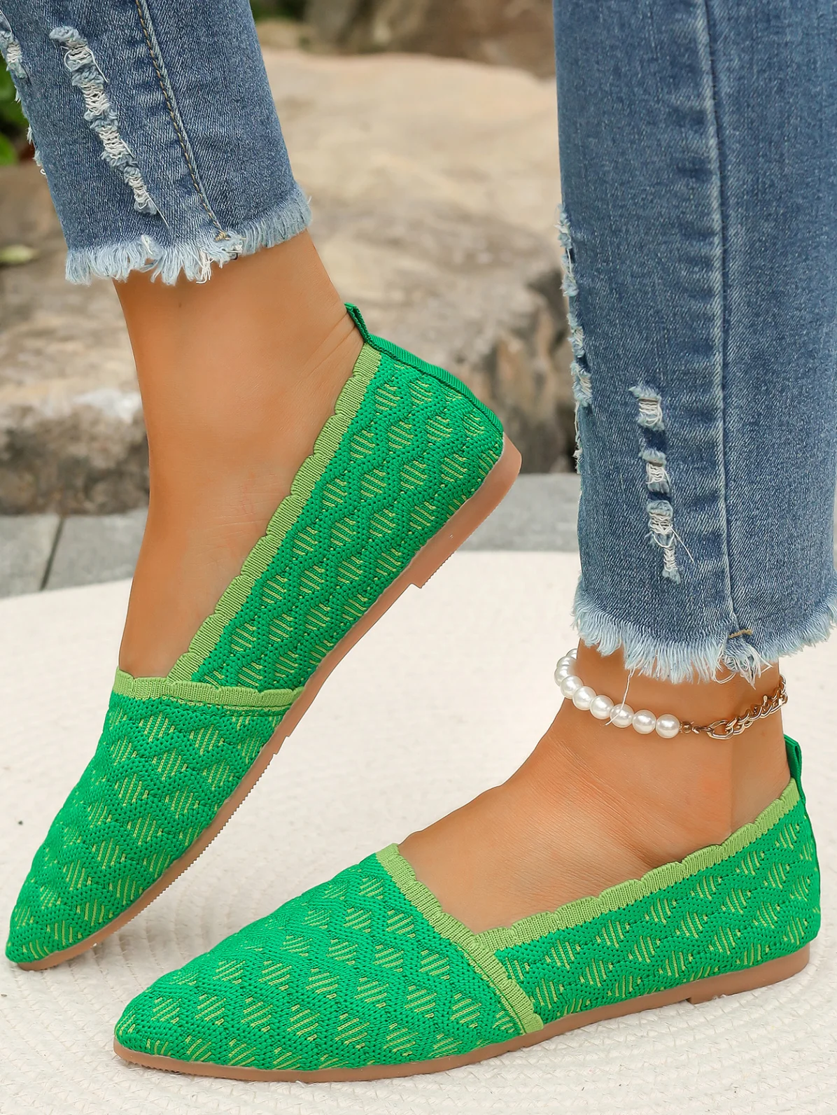 All Season Mesh Fabric Casual Plain Shallow Shoes