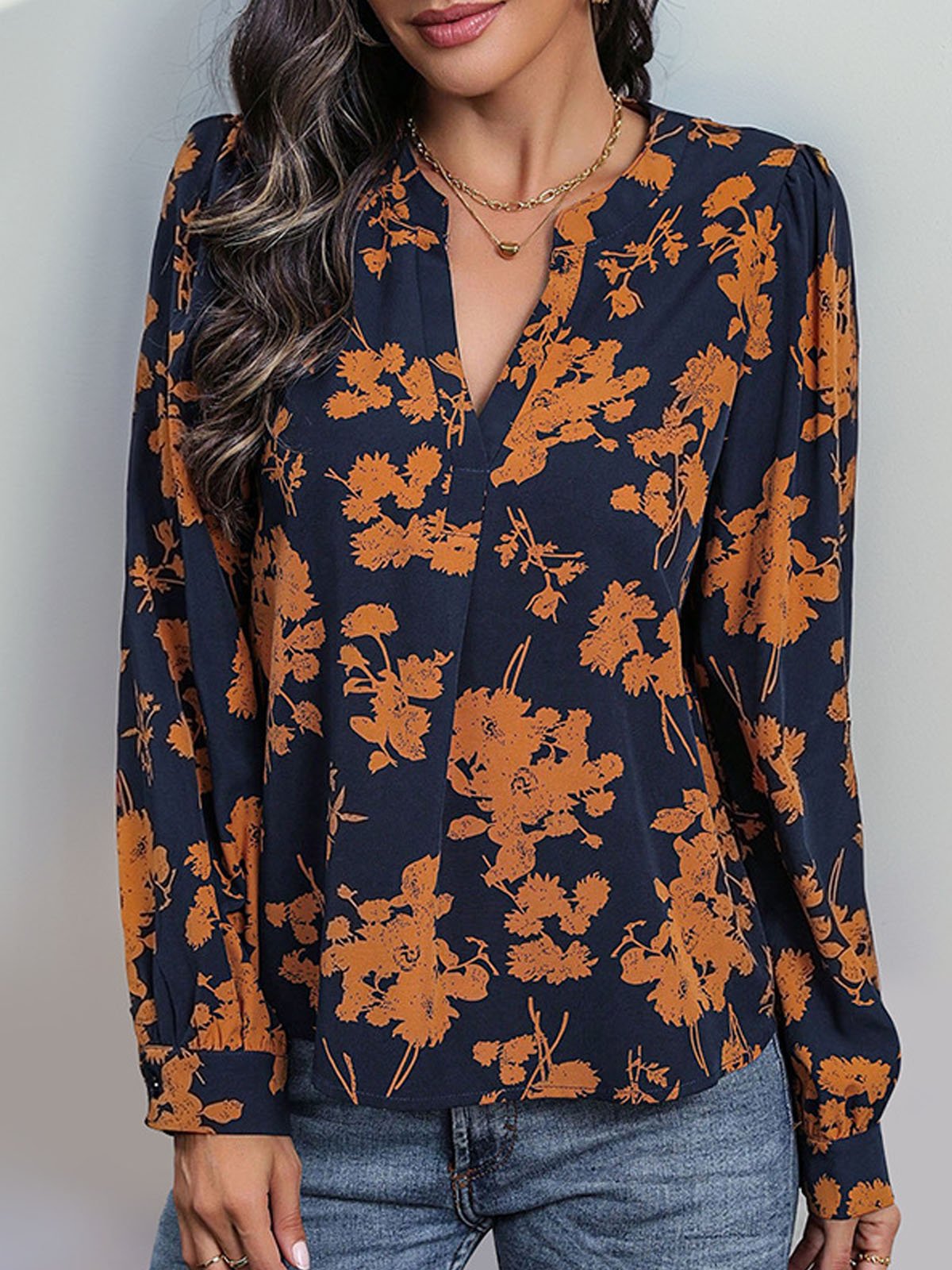 Casual Floral Loose Blouse