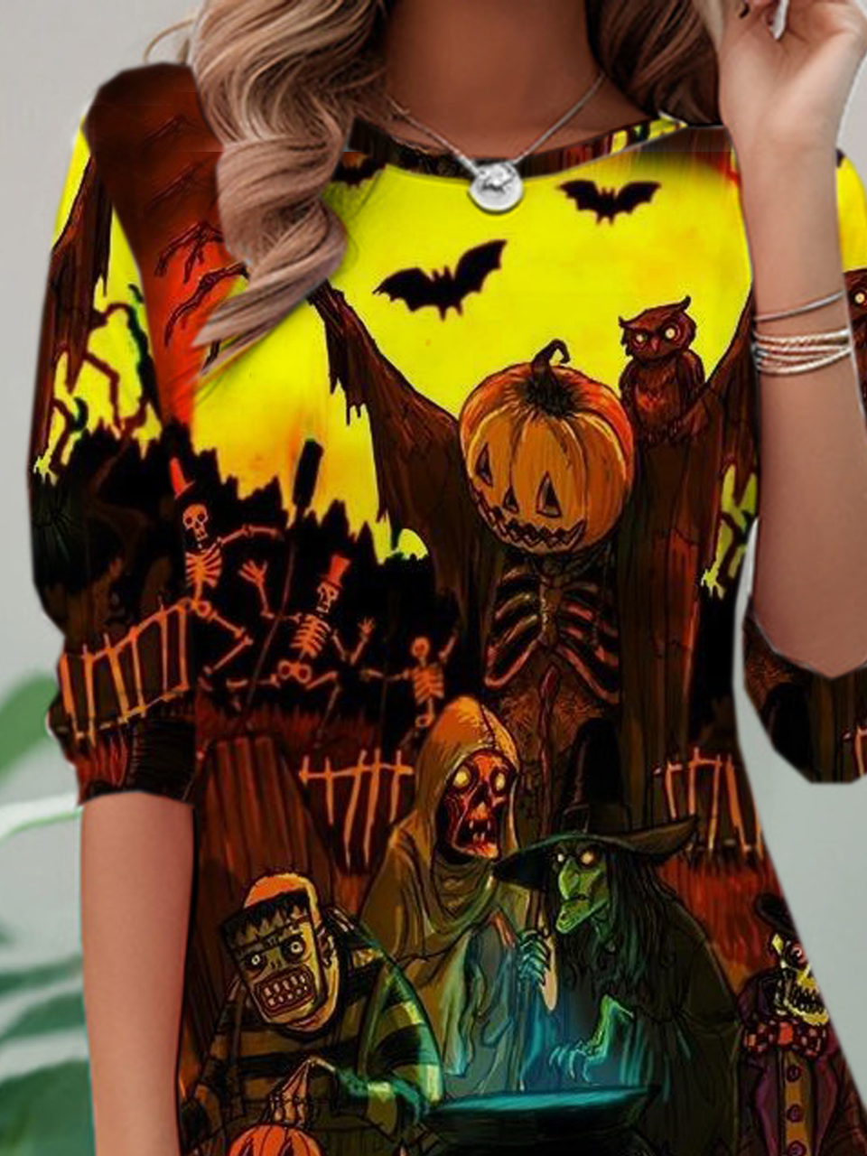 Casual Loose Jersey Halloween T-Shirt