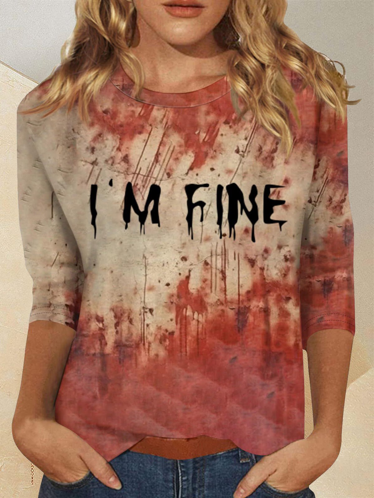 Halloween Crew Neck Jersey Casual T-Shirt