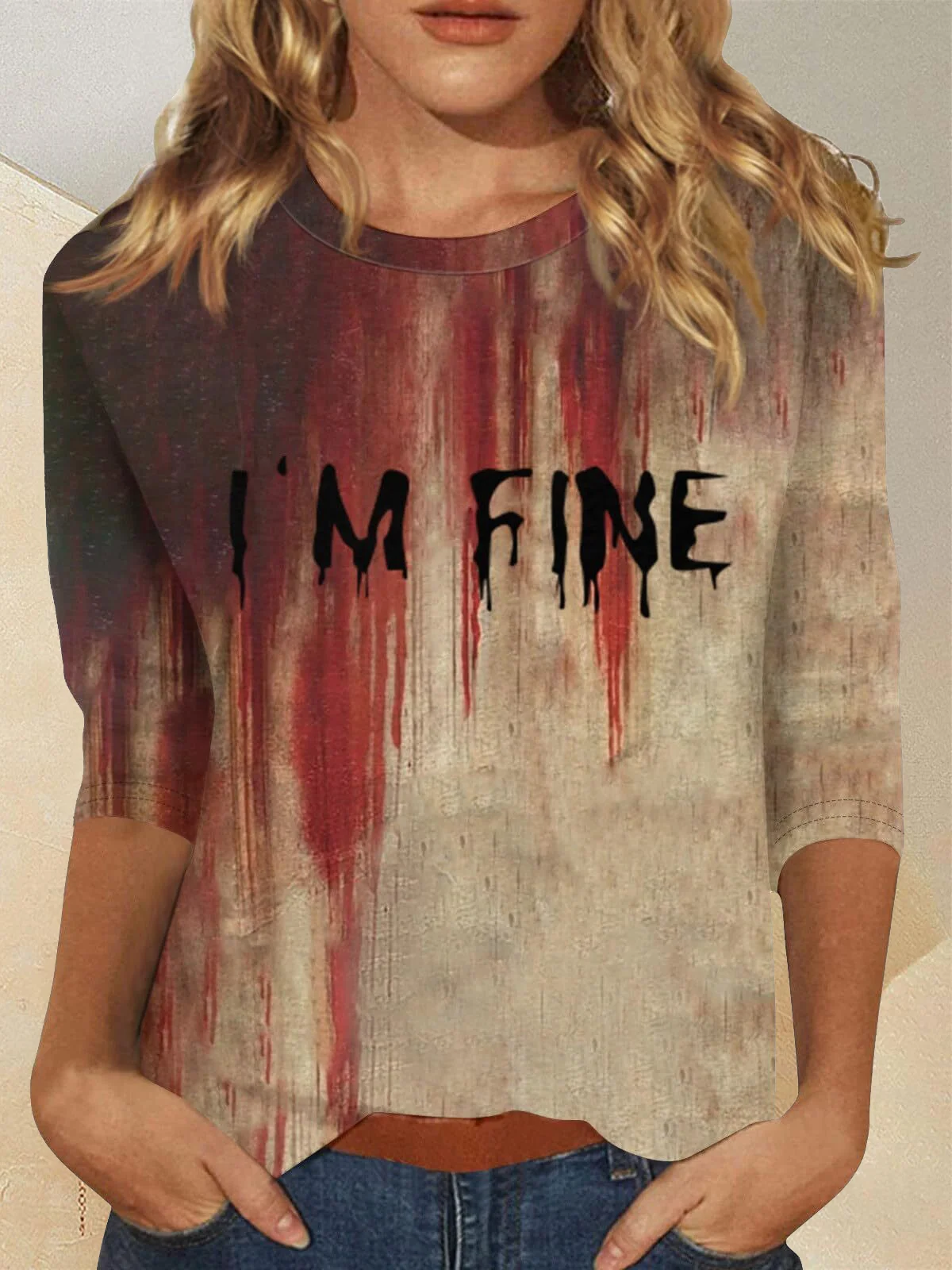 Halloween Crew Neck Jersey Casual T-Shirt