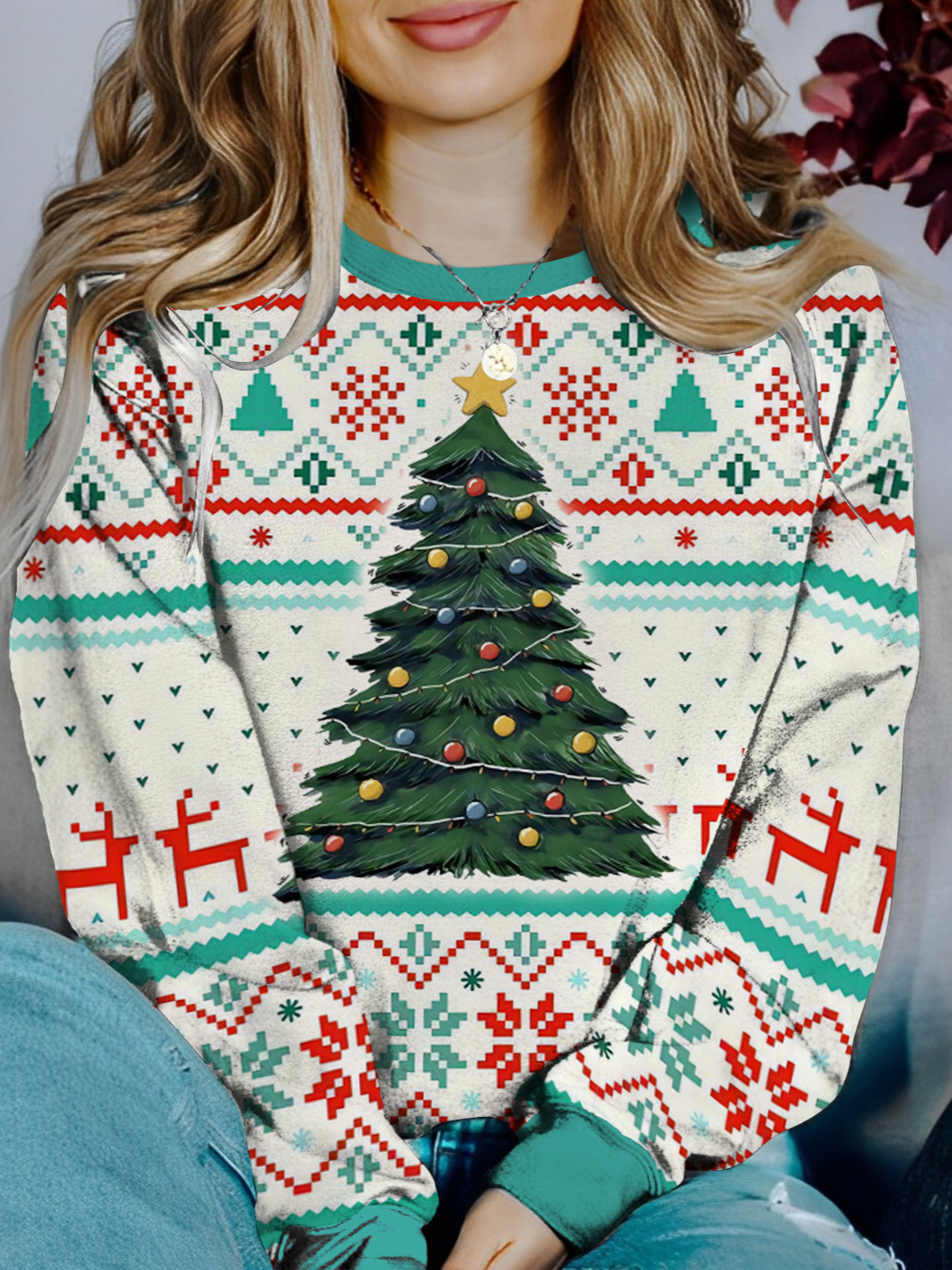 Casual Crew Neck Halloween Sweatshirt