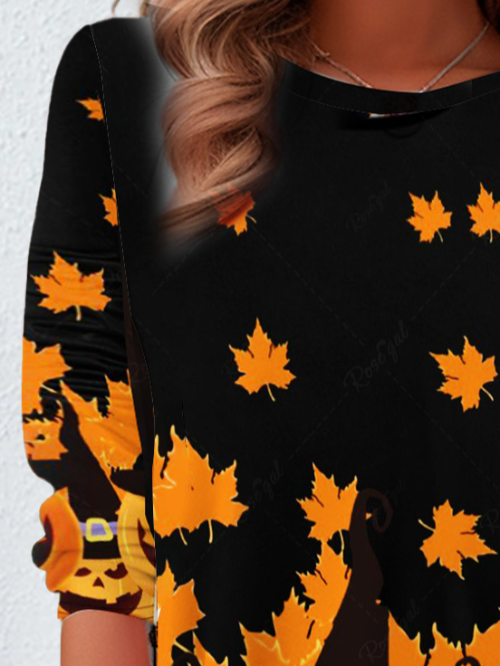 Women's Halloween Pumpkin Casual T-Shirt